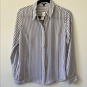 Express Black and White Button Down Shirt